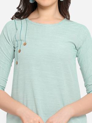 Sea Green Color Straight Kurta 4