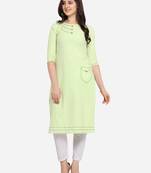 Green Color Straight Kurta