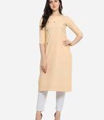 Beige Color Straight Kurta