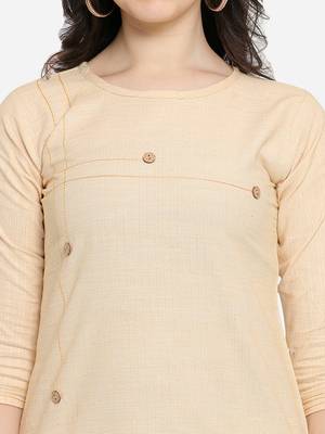 Beige Color Straight Kurta 4
