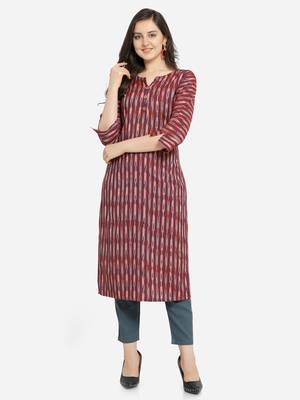 Maroon Color Straight Kurta 1