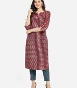 Maroon Color Straight Kurta