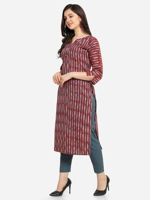 Maroon Color Straight Kurta 3