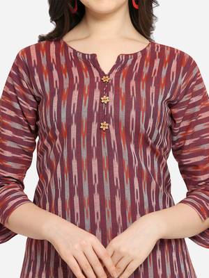 Maroon Color Straight Kurta 4