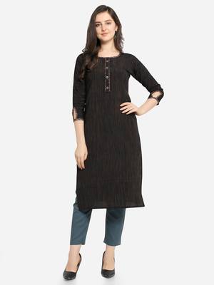 Black Color Straight Kurta 1
