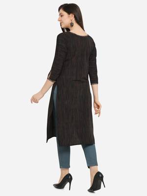 Black Color Straight Kurta 2