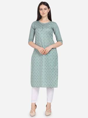 Grey Color printed Straight Kurta 1