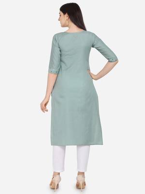 Grey Color printed Straight Kurta 2