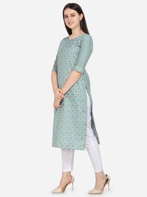 Grey Color printed Straight Kurta 3