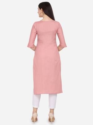 Pink Color printed Straight Kurta 2