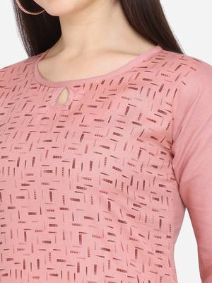 Pink Color printed Straight Kurta 4