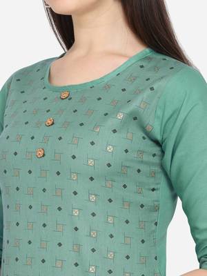 Sea Green Color printed Straight Kurta 4