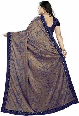 Women's Blue Dhupian Foil Designer Saree 2
