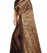 Women's Brown Dhupian Foil Designer Saree