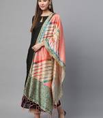 Sutram Bamboo Buti Silk Peach Digital Printed Dupatta