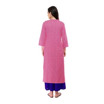 Pink printed cotton ethnic-kurtis 2