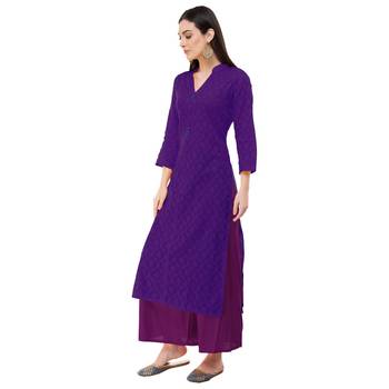 Purple printed cotton ethnic-kurtis 3