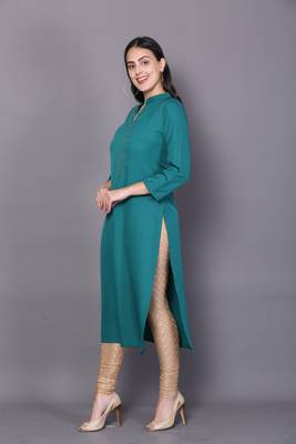 Blue embroidered rayon ethnic-kurtis 3