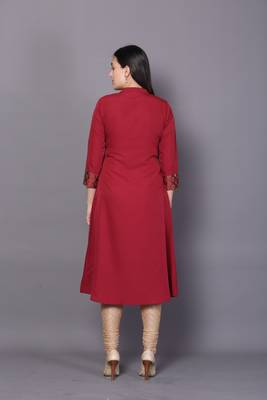 Red printed rayon ethnic-kurtis 2
