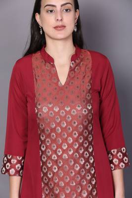 Red printed rayon ethnic-kurtis 5