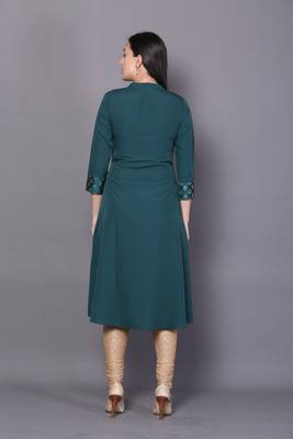 Green printed rayon ethnic-kurtis 2