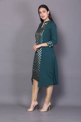 Green printed rayon ethnic-kurtis 3