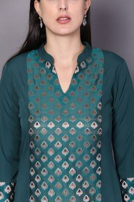 Green printed rayon ethnic-kurtis 5