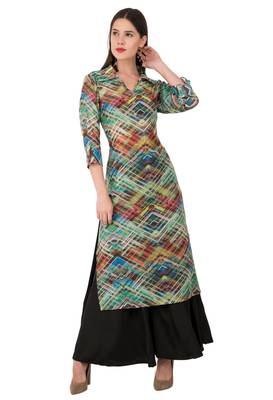 Green printed cotton ethnic-kurtis 1