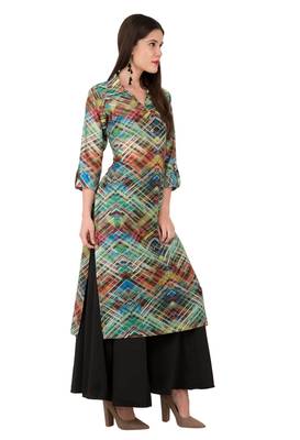 Green printed cotton ethnic-kurtis 4