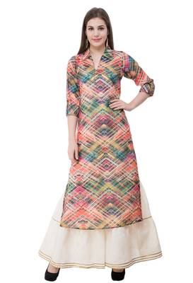Red printed cotton ethnic-kurtis 1