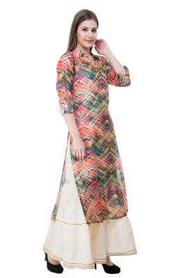Red printed cotton ethnic-kurtis 4