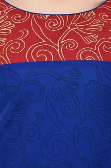 Cotton royal blue Straight Block Printed Kurta