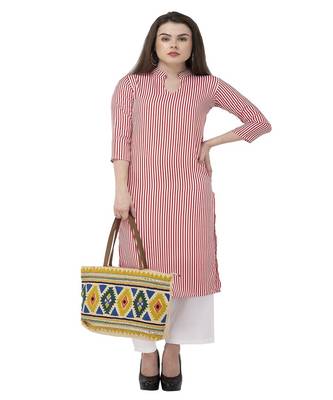 Striped Red kurta palazzo set 1