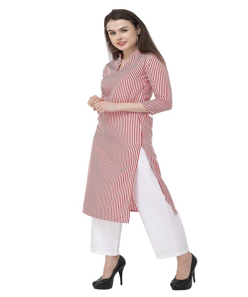 Striped Red kurta palazzo set