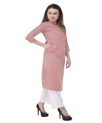 Striped Red kurta palazzo set 3