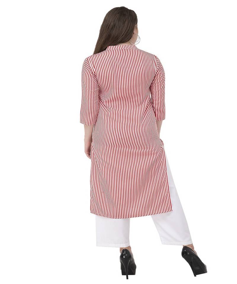 Striped Red kurta palazzo set