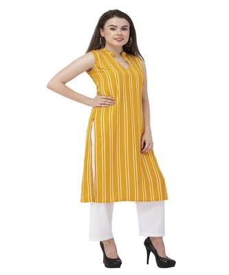 Striped Yellow kurta palazzo set 3