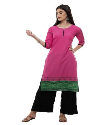 Pink Printed kurta palazzo set 1