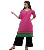 Pink Printed kurta palazzo set