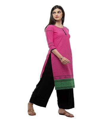 Pink Printed kurta palazzo set 2