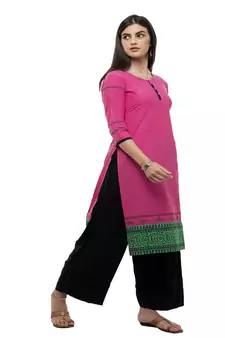 Pink Printed kurta palazzo set