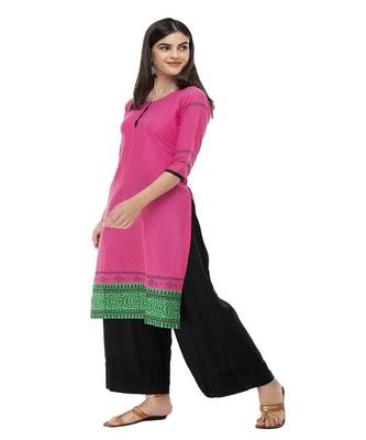 Pink Printed kurta palazzo set 3
