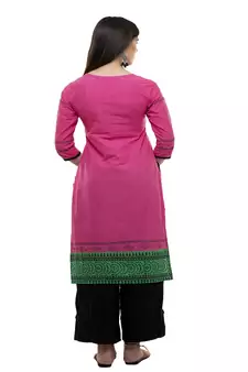 Pink Printed kurta palazzo set