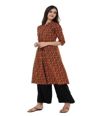 Orange Paisley print kurta palazzo set 2