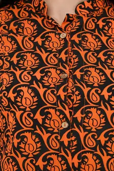 Orange Paisley print kurta palazzo set