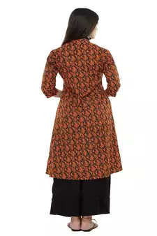 Orange Paisley print kurta palazzo set