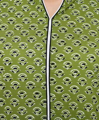 Floral print Green kurta palazzo set 4