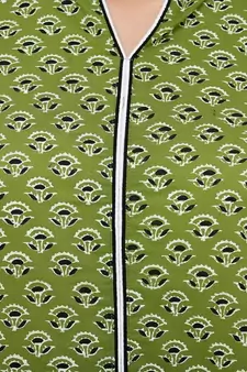 Floral print Green kurta palazzo set