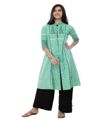 Blue Printed kurta palazzo set 2
