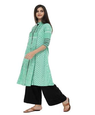 Blue Printed kurta palazzo set 3